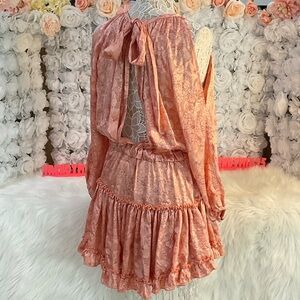 Cochela Elegant Peach Floral Dress